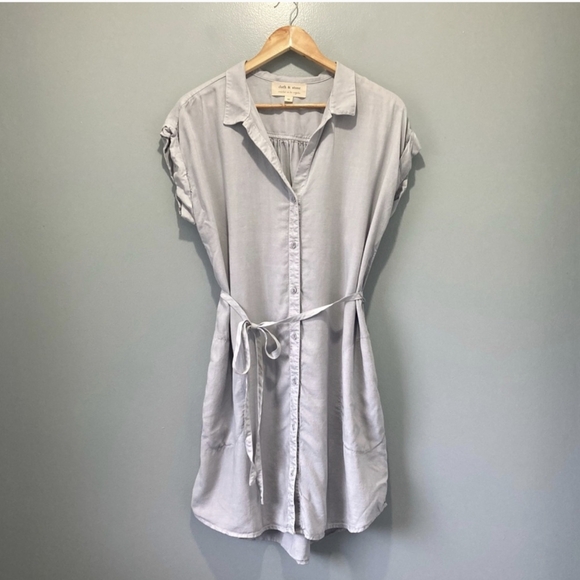 Cloth & Stone light grey shirt dress size M - Picture 2 of 12